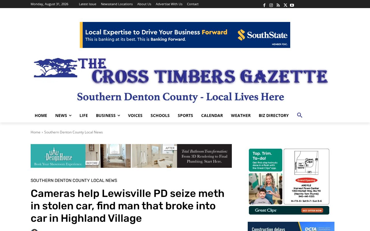 Lewisville Denton County arrest coverage from Cross Timbers Gazette